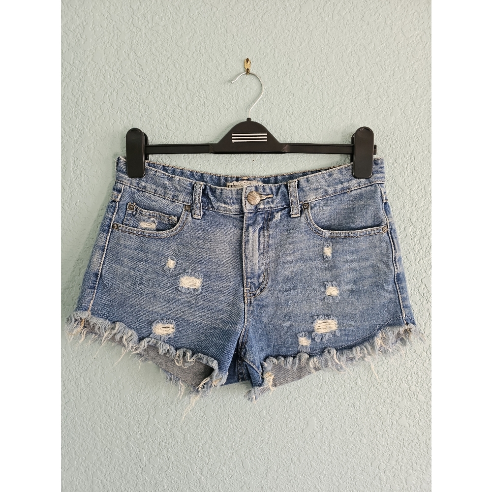 Free People | High Waist Distressed Denim Shorts